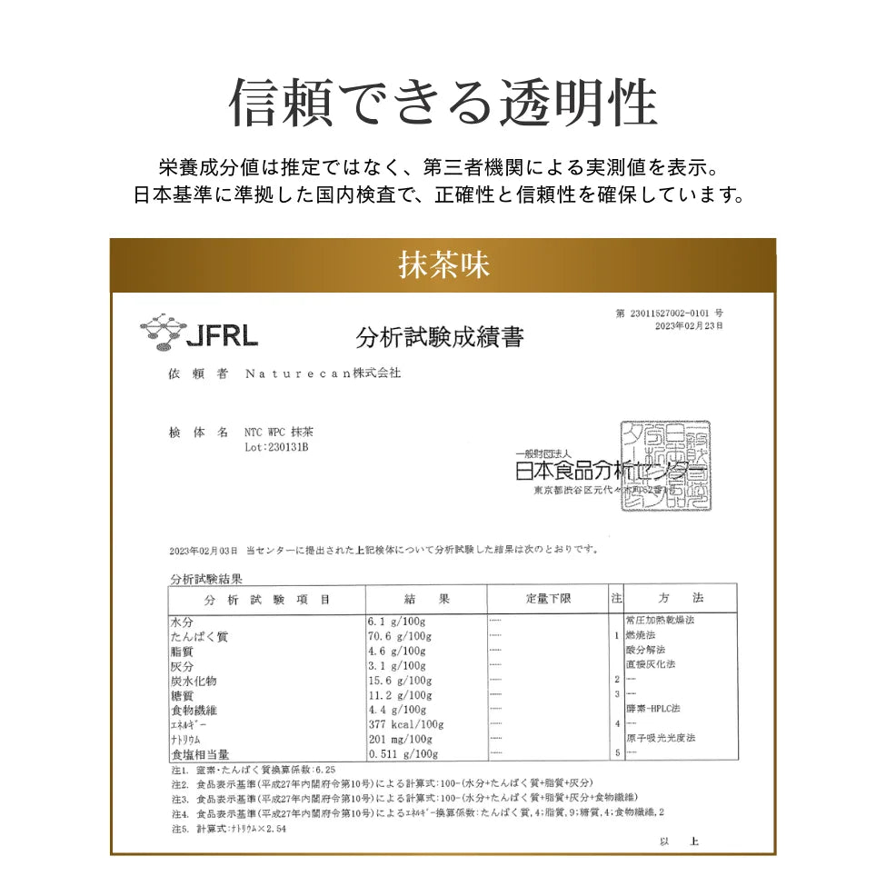ホエイプロテイン（WPC）西尾の抹茶