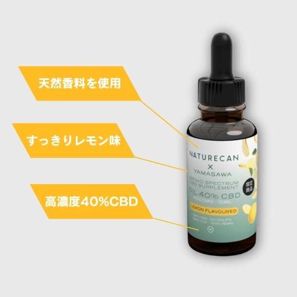 【限定商品】Naturecan x 山澤 礼明 40% CBDオイル レモン味 Oils Naturecan 
