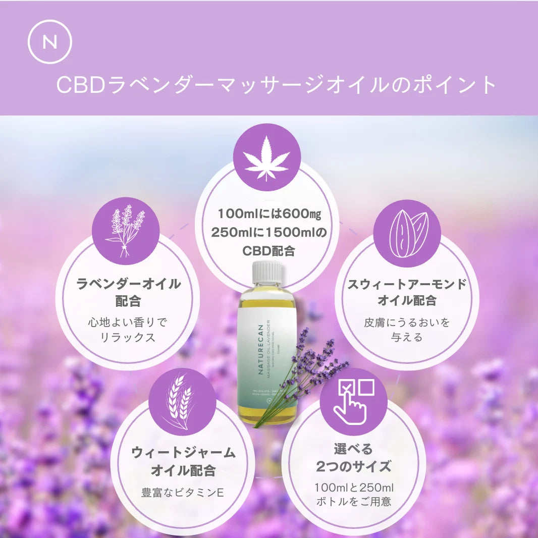 CBDマッサージオイル ラベンダーの香り|Naturecan(ネイチャーカン CBDマッサージオイル ラベンダーの香り|Naturecan(ネイチャーカン